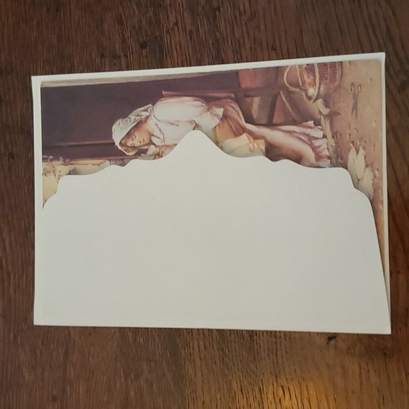 1980's Unused Victorian Greeting Card - "The Chickens" w/Scalloped Envelope - Picture 12 of 12